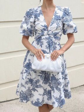 Two Sisters the Label blue and white floral print dress Size 10
